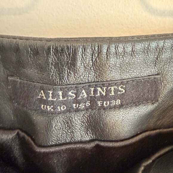 All Saints leather mini skirt - Picture 3 of 4